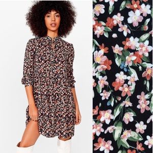 Nasty Gal Ditsy Floral Tiered Smock Mini Dress